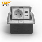 Home Pop Up Floor Socket , Square Floor Mounted Power Sockets With 2 Usb
