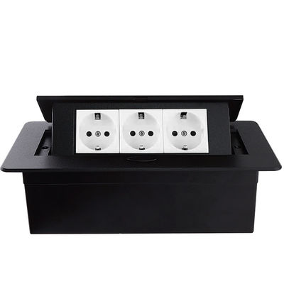 Aluminium Multimedia Recessed Table Pop Up Outlets With Usb Charging